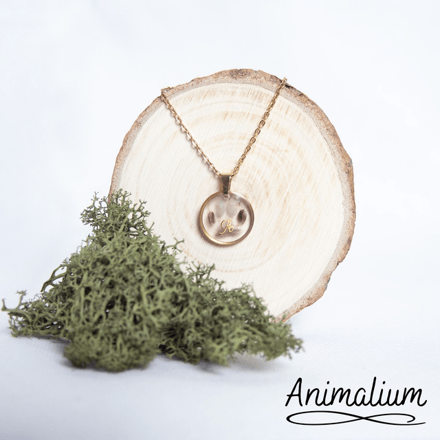 Collier cercle plat poils empreinte