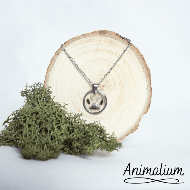 Collier cercle plat poils empreinte