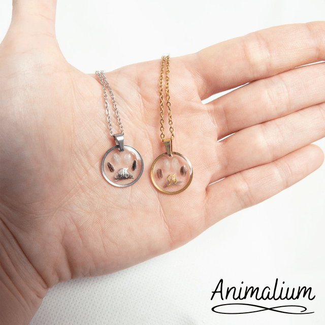 Collier cercle plat poils empreinte