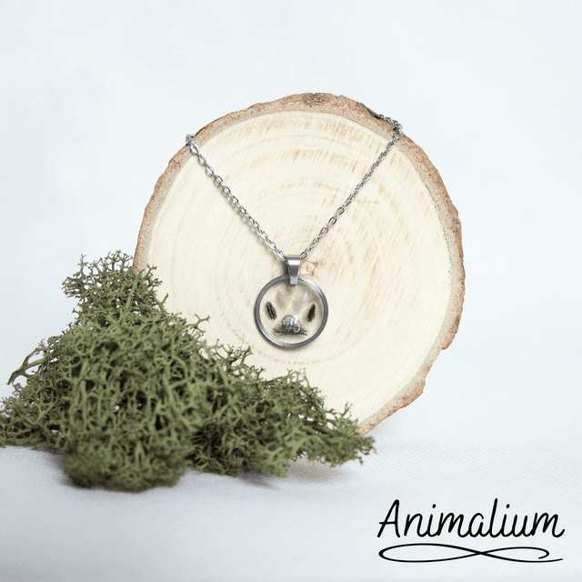 Collier cercle plat poils empreinte