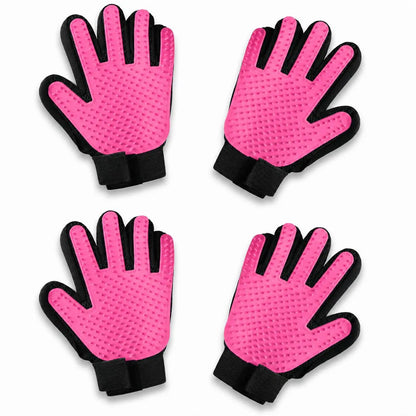 Pet Grooming Gloves, Upgrade Version with Enhanced 255 Silicone Grooming Tips, Hair Remover Mittens for Dogs & Cats, Bath Brush, 2-In-1 Deshedding & Massage Mitt, 5-Finger Flexible Design, for Bathing & Grooming, Safe for Long/Short/Curly Hair Pets