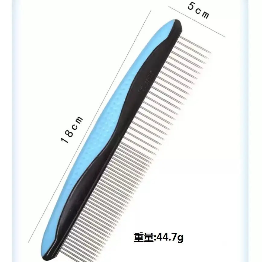 Double-Sided Detangler Comb for Cats and Dogs, Stainless Steel Pet Grooming Tool with Sectioning Comb - Detangles Fur, Brush Fleece, Ideal for Teddy/Poodle Coats, Groomer Tools, Reduces Shed
