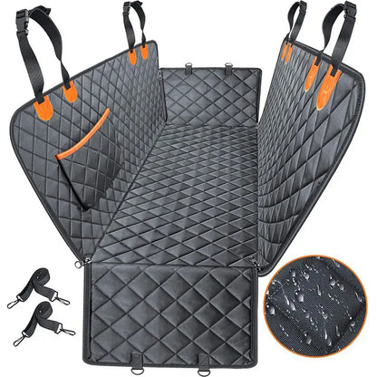 Dog Car Seat Cover - Universal Fit, Waterproof Fabric, Scratchproof, Non-Slip, Washable Pet Back Seat Travel Mat for All Seasons
