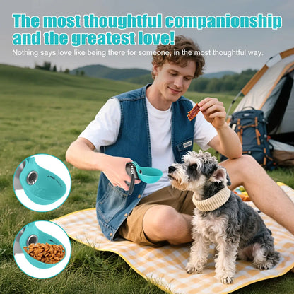 Lumikata 2-in-1 Portable Dog Water Bottle and Bowl - 10oz Stainless Steel, Leak-Proof Design for Walking and Travel