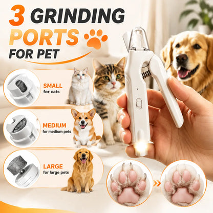 2-In-1 Dog Nail Grinder & Clippers Set with LED Lights - Stainless Steel Grooming Tool for Nail Care, Grind & Clip Safe Trim for Small, Medium, Large Dogs & Cats