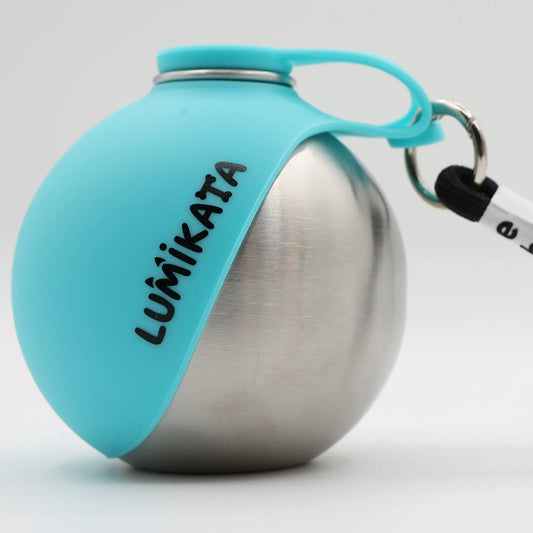 Lumikata 2-in-1 Portable Dog Water Bottle and Bowl - 10oz Stainless Steel, Leak-Proof Design for Walking and Travel