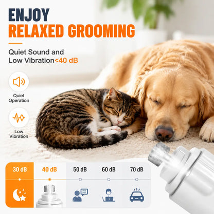 2-In-1 Dog Nail Grinder & Clippers Set with LED Lights - Stainless Steel Grooming Tool for Nail Care, Grind & Clip Safe Trim for Small, Medium, Large Dogs & Cats