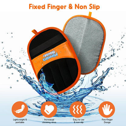 Minmin'S House Pet Hair Removal Glove for Cats & Dogs, Upgraded Five-Finger Electrostatic Pet Hair Glove, Reusable Magic Brush Pet Hair Remover Tool for Laundry, Couch, Carpet, Car Seat