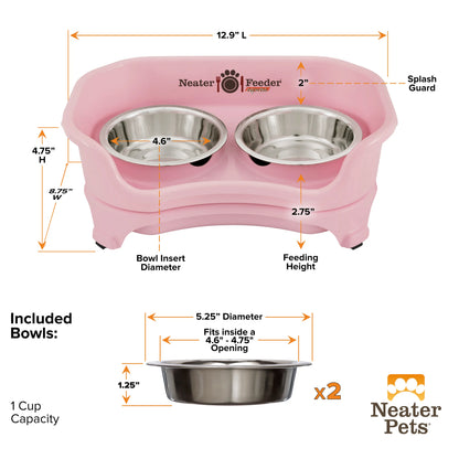 Neater Pets Neater Feeder Express for Cats - Mess Proof Pet Bowls with Raised Walls & Elevated Design for Improved Digestion - Easy to Clean & Top-Rack Dishwasher Safe - Made in the USA