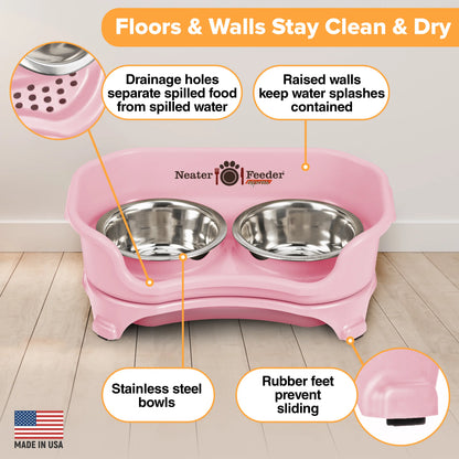 Neater Pets Neater Feeder Express for Cats - Mess Proof Pet Bowls with Raised Walls & Elevated Design for Improved Digestion - Easy to Clean & Top-Rack Dishwasher Safe - Made in the USA