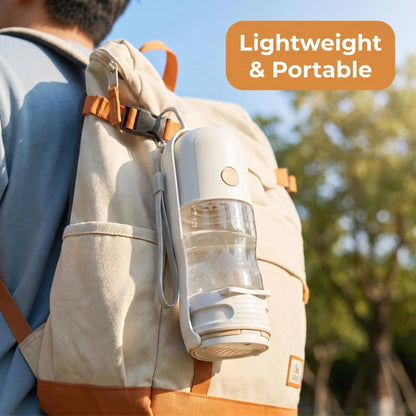 Portable Dog Travel Water Bottle with Food Storage, Leakproof Seal, 1-Touch Dispense, Pet Hydration Aid, Travel Bottle