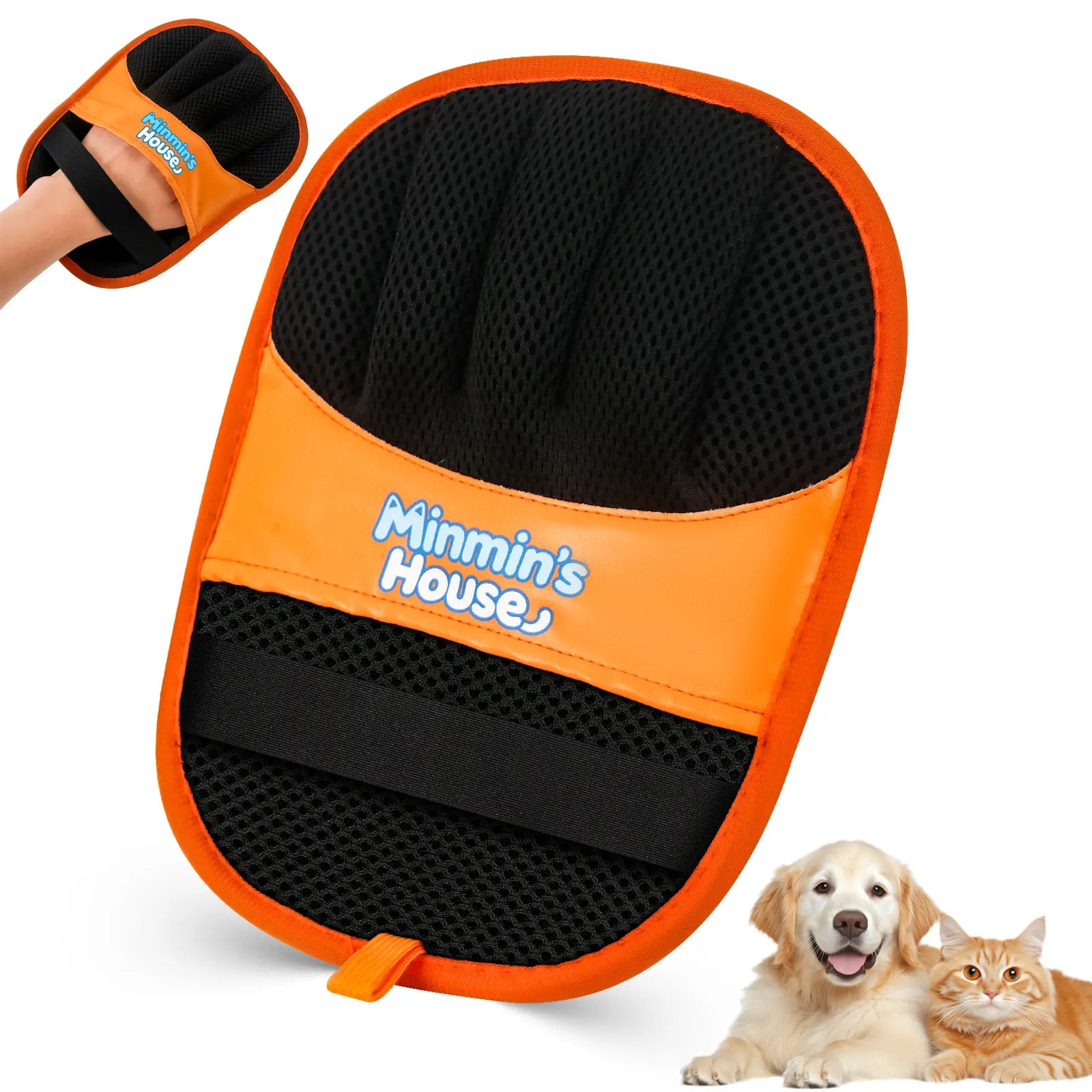 Minmin'S House Pet Hair Removal Glove for Cats & Dogs, Upgraded Five-Finger Electrostatic Pet Hair Glove, Reusable Magic Brush Pet Hair Remover Tool for Laundry, Couch, Carpet, Car Seat