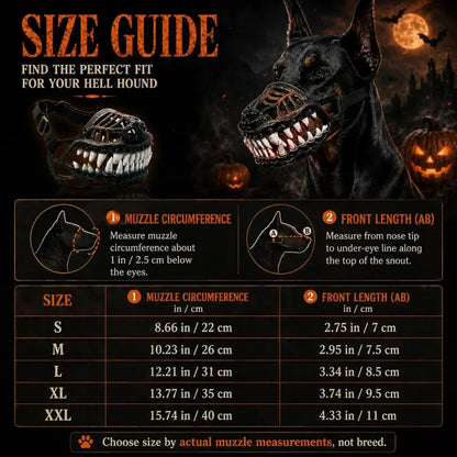 Scary Hell Hound Monster Muzzle for Dogs, Halloween Dog Costume Mask with Realistic Fangs, Natural Latex Pet Accessory with Adjustable Strap