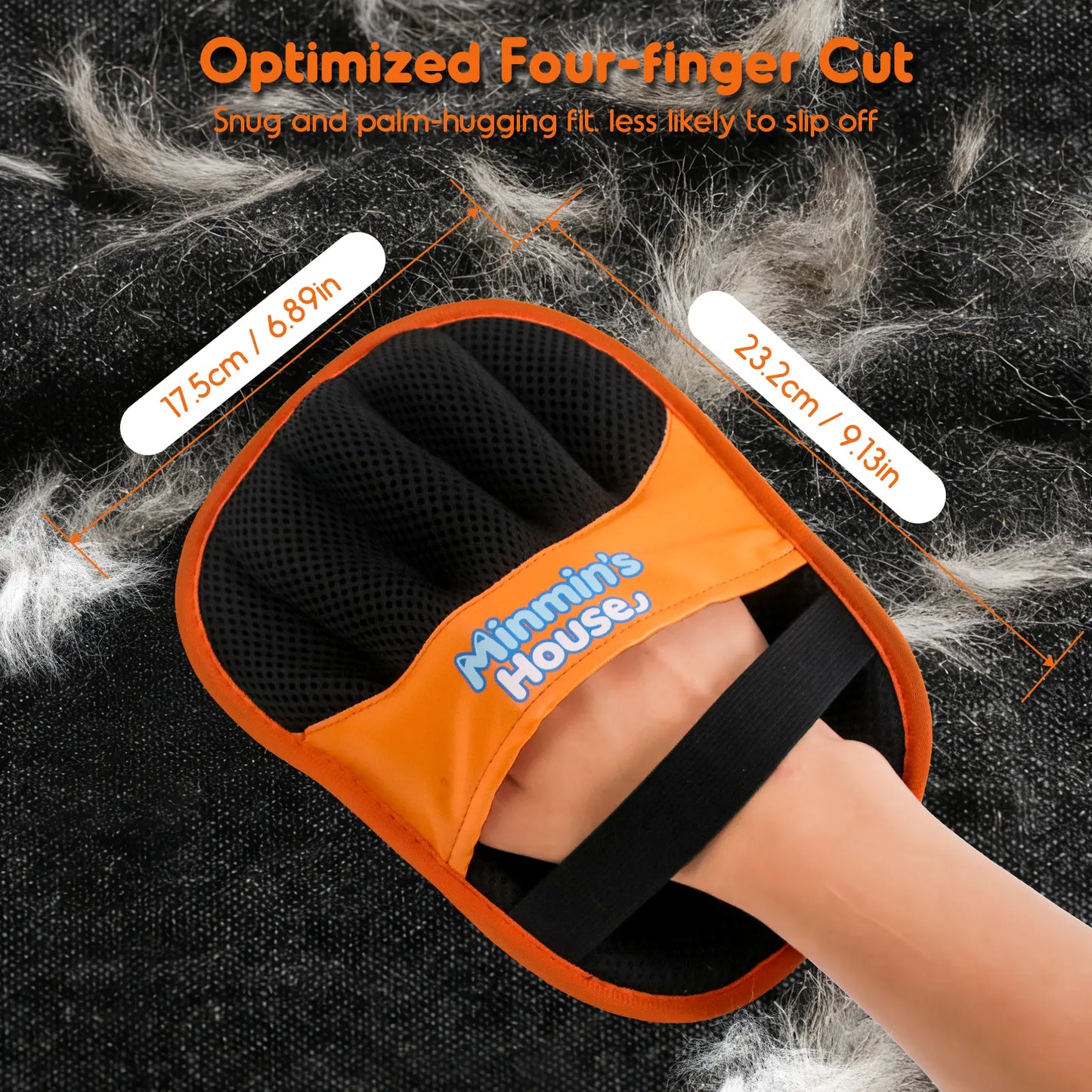 Minmin'S House Pet Hair Removal Glove for Cats & Dogs, Upgraded Five-Finger Electrostatic Pet Hair Glove, Reusable Magic Brush Pet Hair Remover Tool for Laundry, Couch, Carpet, Car Seat